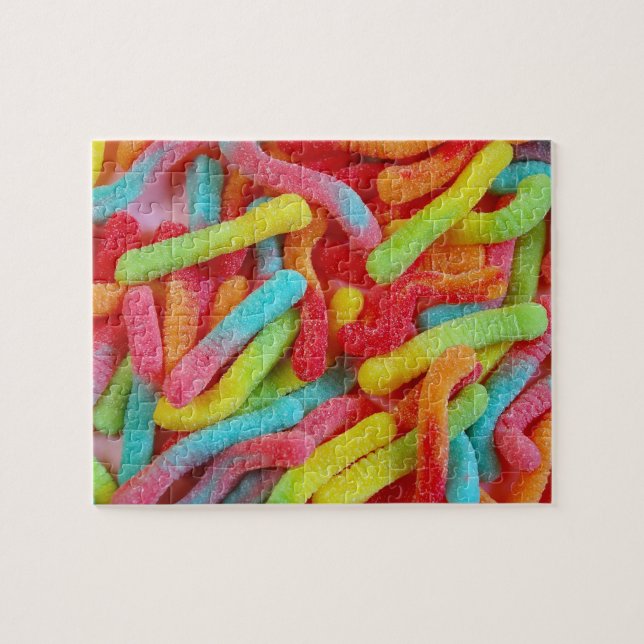 Gummy worms candy jigsaw puzzle (Horizontal)
