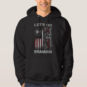 Gun American Flag Patriots Let's Go Brandon 2nd Am Hoodie