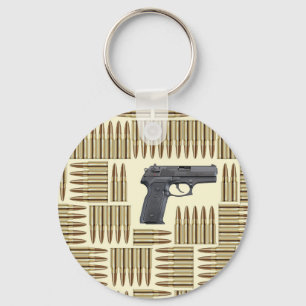 Gun and bullets key ring