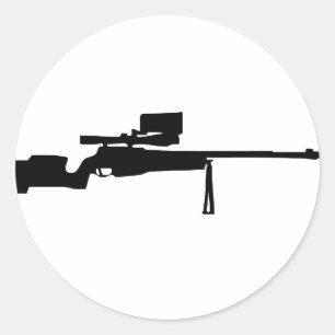 Gun Classic Round Sticker