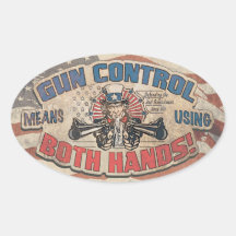 Gun Control Means Two Hands Retro
