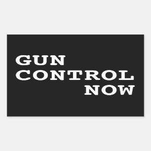 Gun Control Now, custom background colour Rectangular Sticker