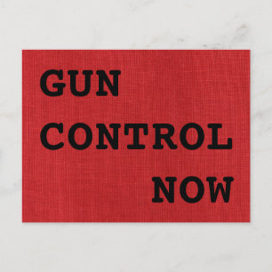 Gun Control Now on Red Linen Texture Photo Postcard