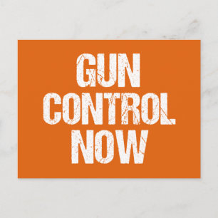 Gun Control Now Orange Postcard