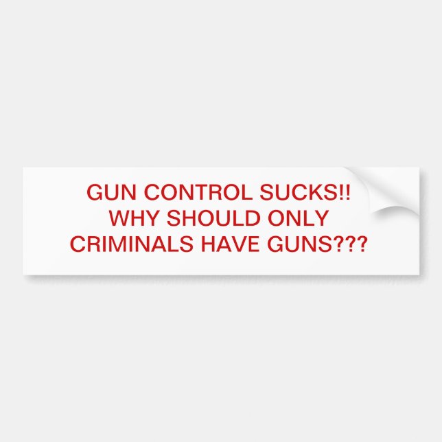 GUN CONTROL SUCKS BUMPER STICKER (Front)