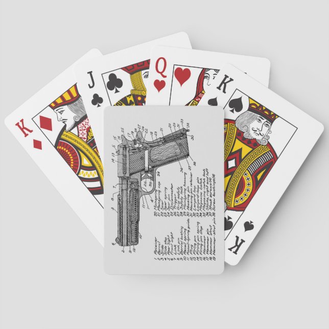 Gun Diagram V2 Playing Cards (Back)