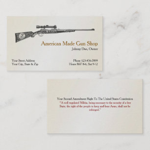 Gun Firearms Weapons Dealer Business Card