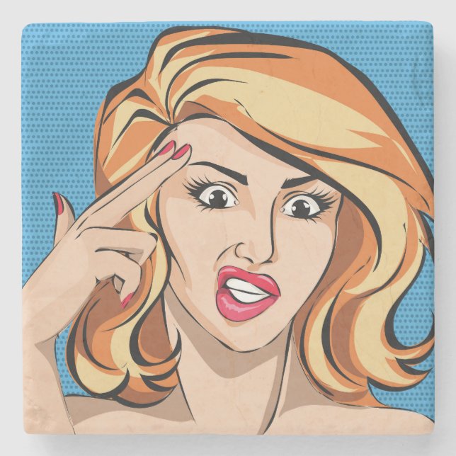 Gun gesture stone coaster (Front)