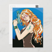 Gun Girl Orange Postcard (Front/Back)