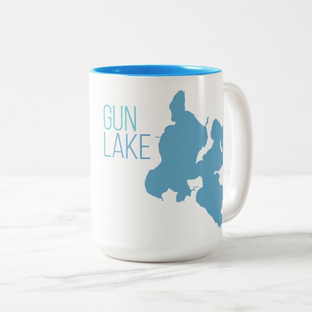 Gun Lake Two-Tone Coffee Mug (Front Right)
