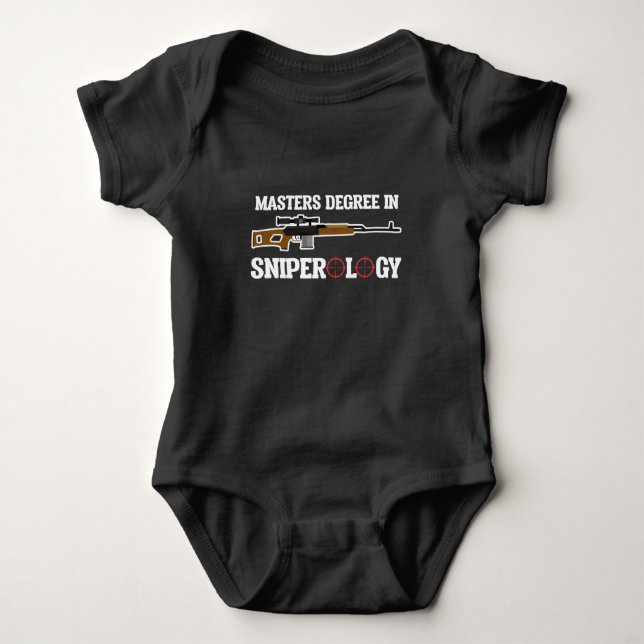 Gun Lover Master Sniper Rifle 2nd Amendment Baby Bodysuit (Front)