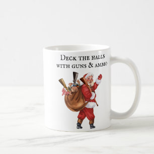 Gun Lover Santa Deck The Halls Shooting  Coffee Mug
