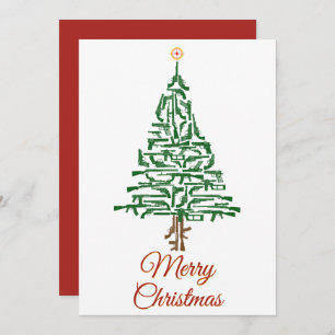Gun Lovers Christmas Tree Holiday Card