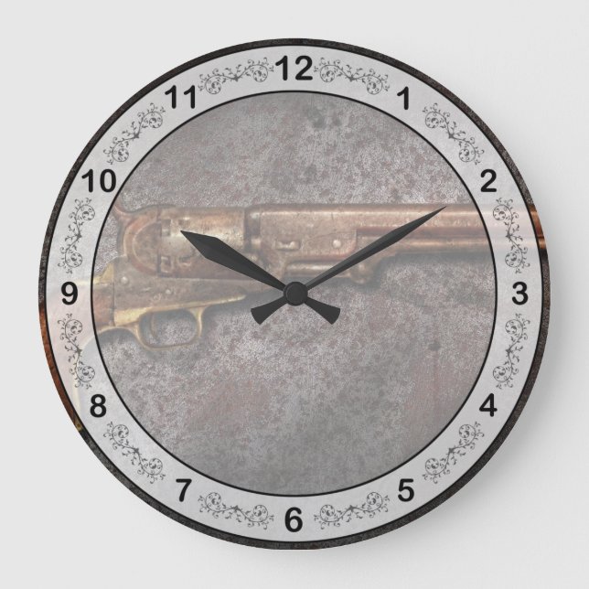 Gun - Model 1851 - 36 Calibre Revolver Large Clock (Front)
