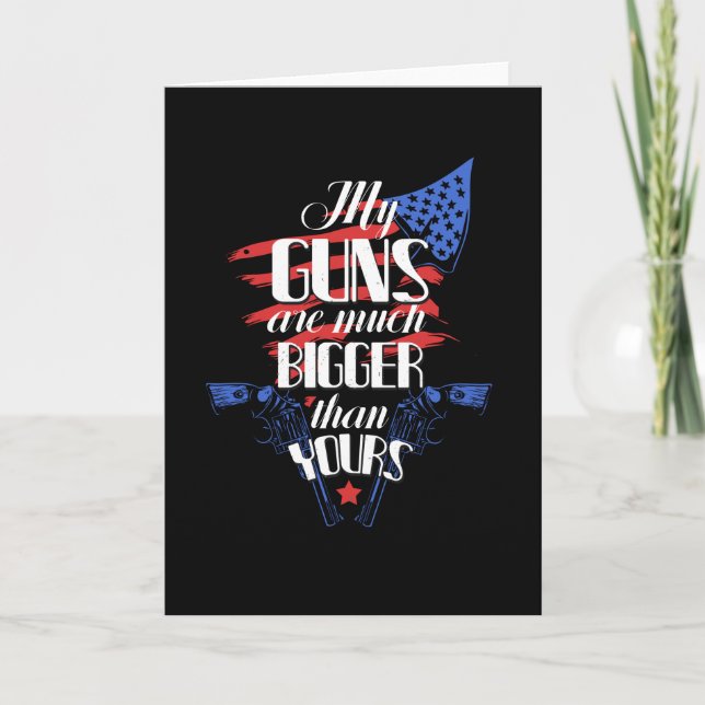 Gun Owner Gun Lover Pistols USA Flag Guns Card (Front)