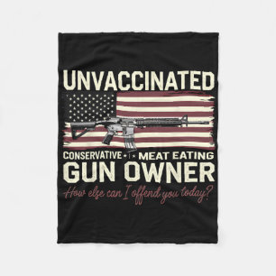 Gun Owner Usa Flag Amendment Conservative Gift Fleece Blanket