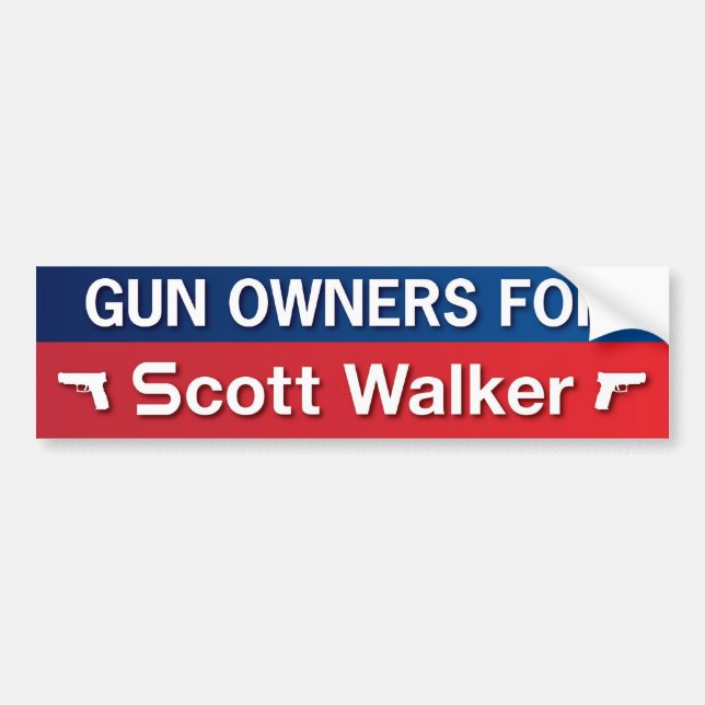 Gun Owners for Scott Walker Bumper Sticker (Front)