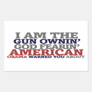 Gun Ownin' God Fearing American Rectangular Sticker