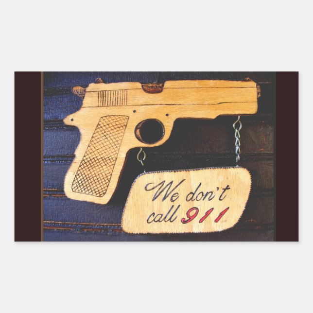 Gun Rectangular Sticker (Front)