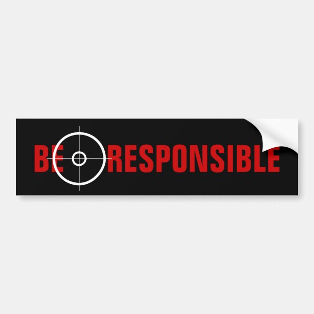 GUN RIGHTS BE RESPONSIBLE BUMPER STICKER (Front)