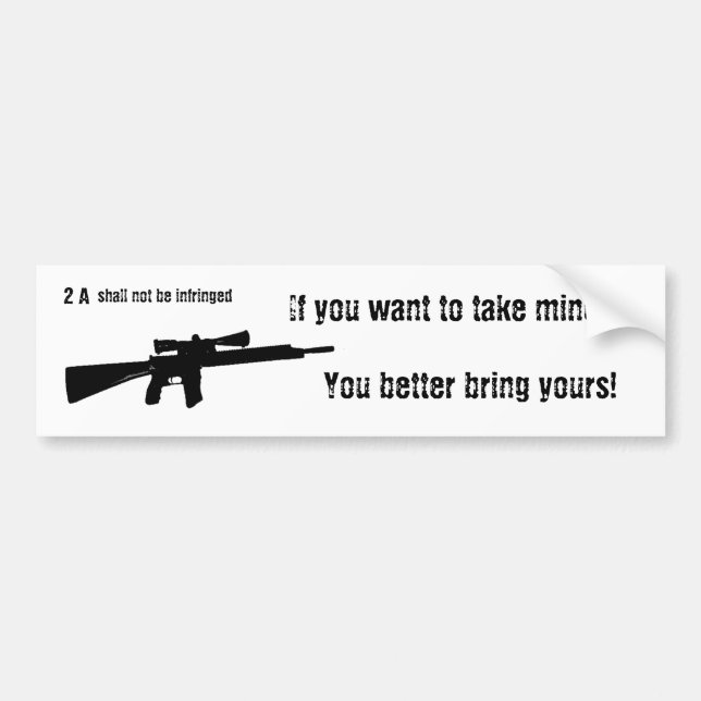 Gun Rights Supporter Pro Second Amendment 2 A Bumper Sticker (Front)