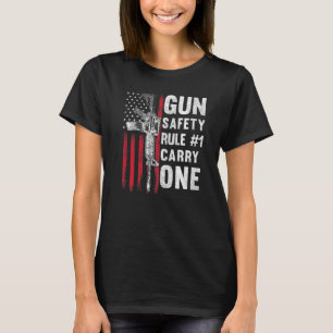 Gun Safety Rule 1 Pro 2nd Amendment AR 15 American T-Shirt