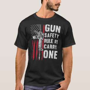 Gun Safety Rule 1 Pro 2nd Amendment AR 15 American T-Shirt