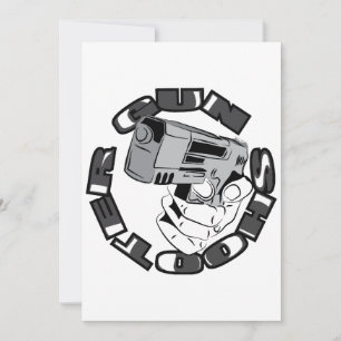 Gun shooter illustration invitation