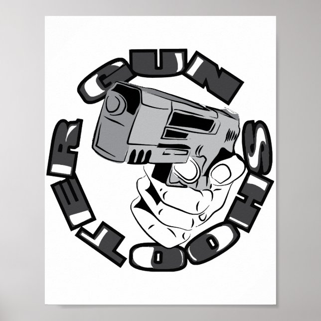 Gun shooter illustration poster (Front)