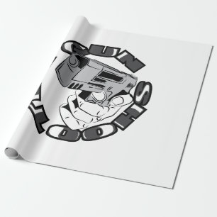 Gun shooter illustration wrapping paper