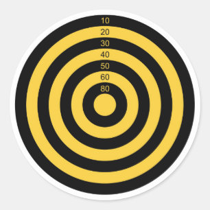 gun shooting range bulls eye target symbol classic round sticker