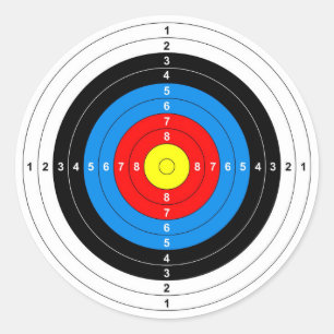 gun shooting range bulls eye target symbol classic round sticker