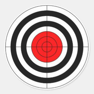 gun shooting range bulls eye target symbol classic round sticker