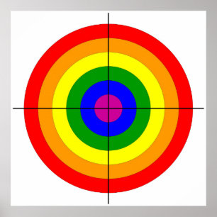 gun shooting range bulls eye target symbol gay poster