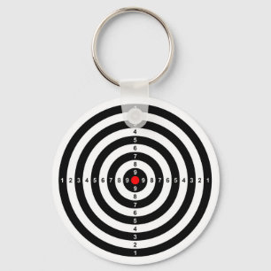 gun shooting range bulls eye target symbol key ring