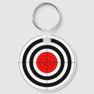 gun shooting range bulls eye target symbol key ring