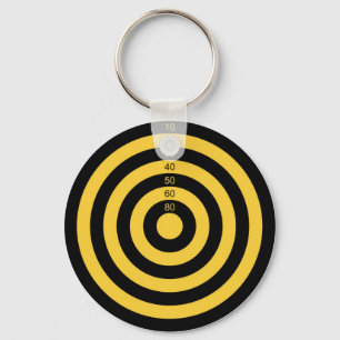 gun shooting range bulls eye target symbol key ring