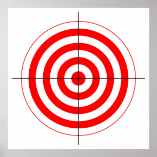 gun shooting range bulls eye target symbol poster