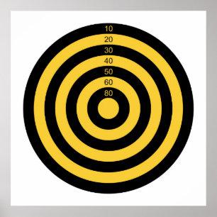 gun shooting range bulls eye target symbol poster