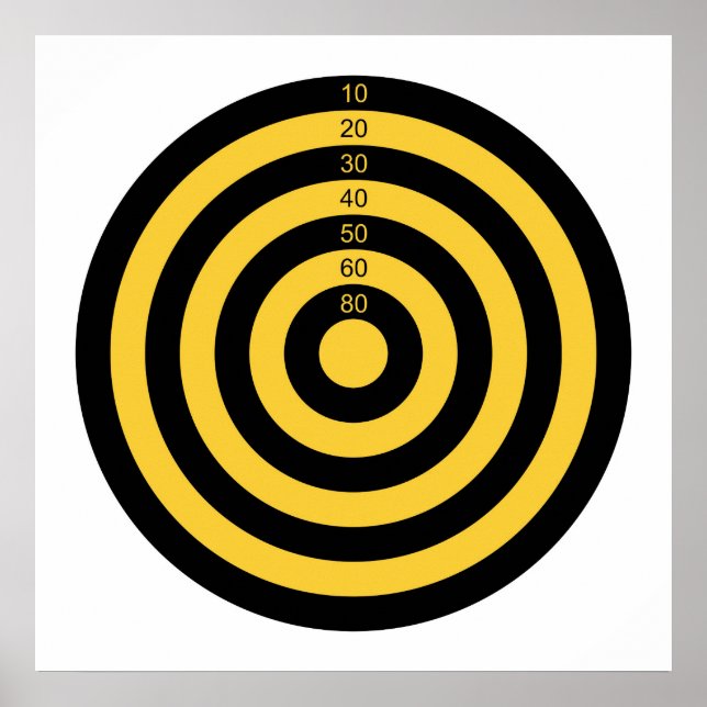gun shooting range bulls eye target symbol poster (Front)