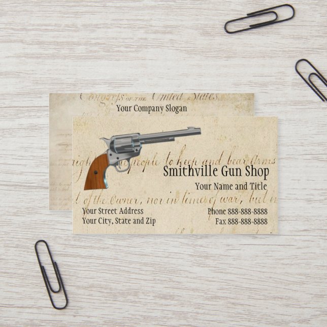 Gun Shop Business Card (Front/Back In Situ)