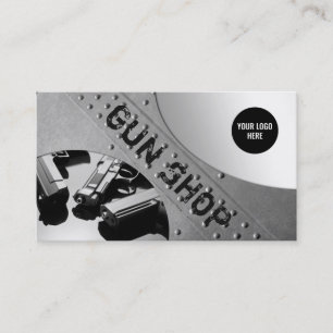 Gun Shop Metal Background Business Card
