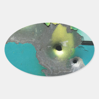 Gun Shots Oval Sticker