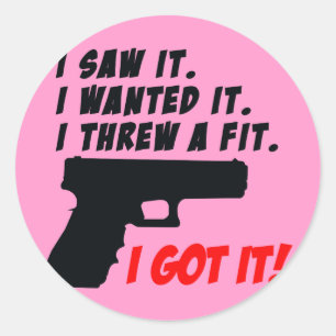 Gun Temper Tantrum Classic Round Sticker