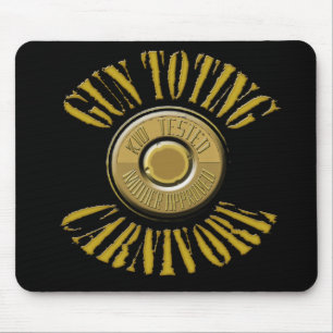 Gun Toting Carnivore Shell Casing Mouse Pad