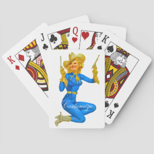 Gun-toting Pin-up Cowgirl Thunder_Cove Playing Cards