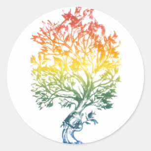 Gun-Tree-Image Classic Round Sticker