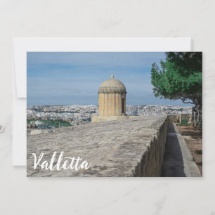 Gun turret on old city walls in Valletta, Malta