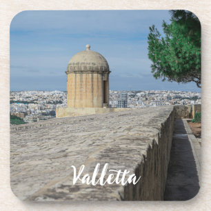 Gun turret on old city walls in Valletta, Malta Coaster