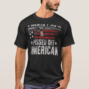 Gun Usa Flag I Identify As A Pissed Off American ( T-Shirt